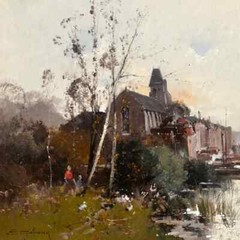 Eugene Galien Laloue Large Landscape Oil painting