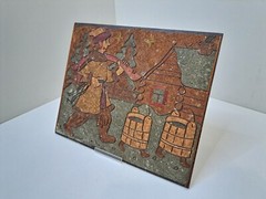Vintage Wall Art Panel Painting At the Pike’s Command Emelya Fairy Tales Decor