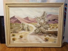 Huge Original Desert Landscape Painting, EVERETT SANCHEZ, Vintage Palm Springs