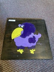 HANDPAINTED ORIGINAL VINTAGE 1972 ANIMAL WALL DECOR KID ROOM ADORABLE