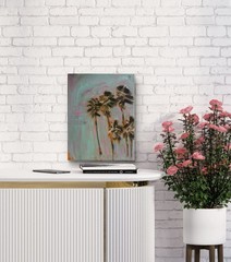 UNFRAMED Palm Trees Original painting on Сanvas wall-art signed
