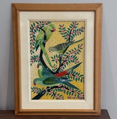 Wilson R De Assis Piriquitos 1985 Brazilian Folk Art Bird Painting