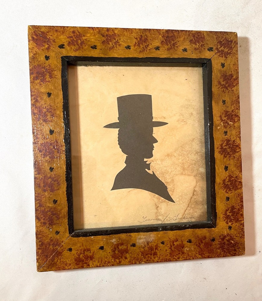 antique 1800’s Terrence Graham cut out black silhouette portrait Abraham Lincoln