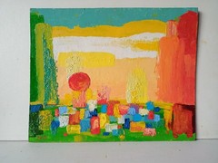 Abstract Impasto Painting Original Art Impression Oil Painting 7.9 x 9.9 in