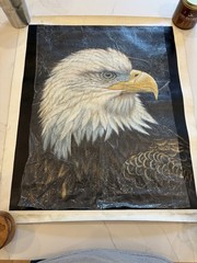 Bald Eagle Hand Painted Oil Painting Canvas Unstretched 2005 Wildlife Wall Art