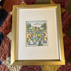 Watercolor & Ink Painting Original Signed by Artist RONY LAURENT Vintage Art