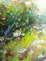 Summer Nature Oil Painting Original Art Flower Meadow 4 x 6 inches