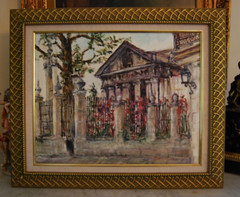 FRAMED ORIGINAL OIL EL TEMPLETE COLONIAL OLD HAVANA, CUBA ARTIST: HECTO VIDAL