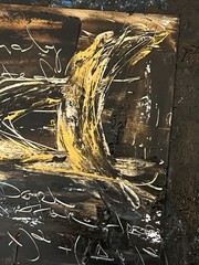 Black Hole Physics Original Art Dark Matter Abstract with Hand-Etched Formulas
