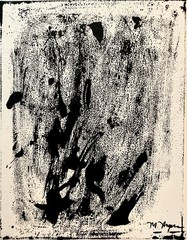 Mary Myers Original Abstract Expressionism 11×14 Black White Interpretive