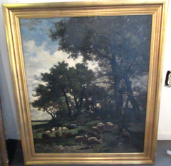 Charles Emile Jacque (1813-1894) Oil, Barbizon School, From Movie „Dark Waters“