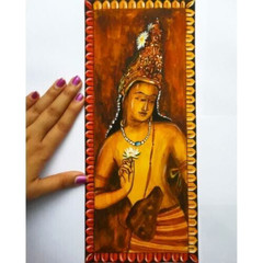 Traditional Original Sri Lanka Historical Men Murals Longer Art Banner Paint NEW