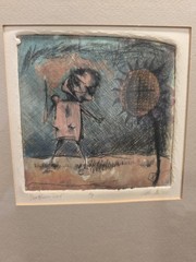 Sunflower Girl Painting By A/P 1982