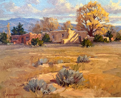 BILL WARDEN (AMERICAN,1927-1991)NEW MEXICO ADOBE HOME,OIL/CANVAS,SLL,FRAMED,MINT