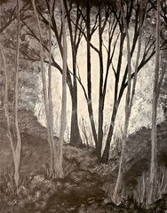 16″×20″×.5″ Glazed Acrylic Forest Landscape on Canvas
