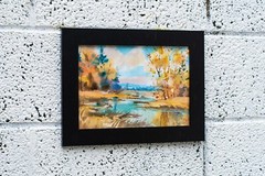 Watercolor landscape, A4, professional artwork, color image, beauty in nature,