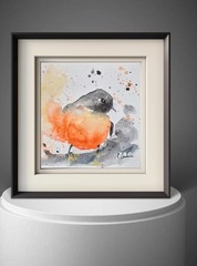 Original Signed Watercolor Painting. Bird. Songbird. Wall art. Robin.