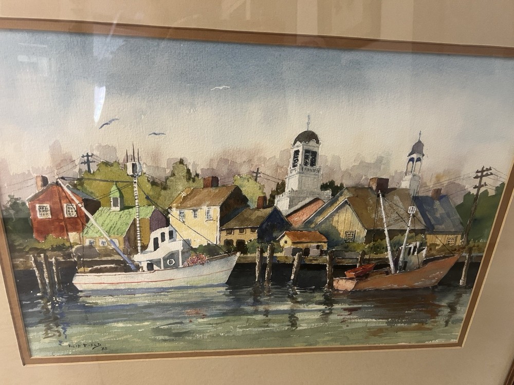 Original Filip Field (actor)Watercolor Painting Beautifully Done Coastal Rare
