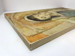 Vtg Madonna & Child Peter Brandstatter Art Wall Hanging Painting Mary Baby Jesus