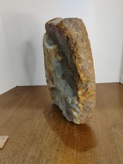 Vintage AMERICAN BALD EAGLE Painting on Agate Stone, Signed by Artist N. Reeves