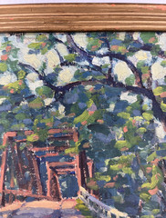 JOHN BENTLEY NY STONY FORD ANTIQUE IMPRESSIONIST BRIDGE LANDSCAPE OIL PAINTING