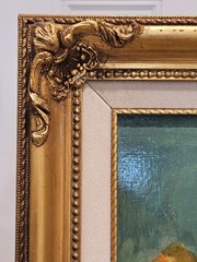 Original Oil on Board Signed M.C. Paine Still Life Painting Wine/Florals/Fruit
