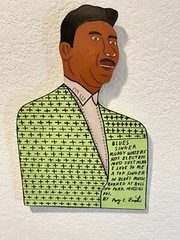 Original Roy Finster Painting of Muddy Waters on Cut Out Wood Signed
