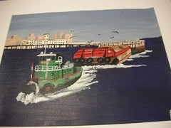 „New York Tug in Action “ Acrylic painting