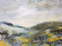 ORIGINAL acrylic expressive landscape Painting Kunze paper OOAK 8×10″