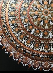 Mandala Dot Art with crystals on canvas, acrylic paint size 24x24inch. Handmade
