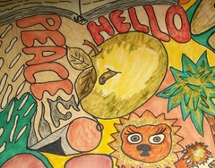 Old Vtg 1970s Belleville Ill Watercolor Pen Painting Psychedelic Art Peace Love