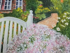 Watercolour Painting/Cardboard – Garden Shed – Size 100cmx70cm COW SHIRT 2010 – No Frame