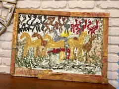 Purvis Young Original Art Horses 30” X 21” African American Folk Art Outsider