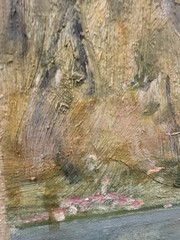 ORIGINAL ART BOAT HARBOR COASTAL MOUNTAIN IMPRESSIONIST