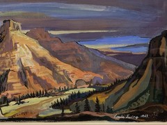 RARE Louie Ewing „Navaho Butte“ Original Gouache Painting & Serigraph Fine Art
