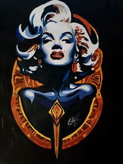 portrait of Marilyn Monroe, pop art poster, acrylic , paper, handmade