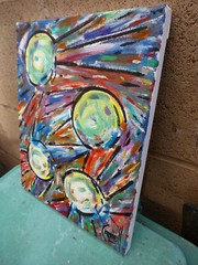 YOU CAN DO IT abstract NEW oil painting 8×10 canvas original art signed Crowell