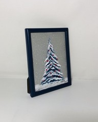 Winter Landscape Tree In Snow LandscapePainting OOk LFScott 6”x 8” Navy Frame
