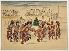 Raymond Naha VTG Arizona Native American Hopi Folk Snake Dance Ceremony Painting