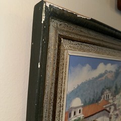 Vintage Carlos De Leon Campos 1980 Oil Painting Guatemalan Street Scene Framed