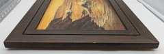 Vintage Seascape Painting Coastal Sunset Rocky Cliffs Framed Signed Original