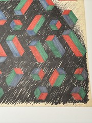 ABSTRACT DRAWING 1970’S PROFESSOR LUBENSKY POP MODERNIST CHICAGO KANSAS LISTED