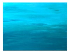 Original Turquoise/Teal Acrylic Abstract Landscape Painting – 16 x 20 Inches