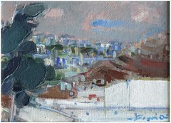 Fima: Jerusalem View from the Balcony / Israeli Jewish French Chinese Oil