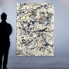 64”X44” Jackson Pollock style canvas ￼painting Acrylic,Abstract, Modern,X Large