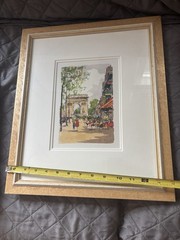 H ALEXIS French Impressionist Paris France ARC DE TRIOMPHE Red Cafe City Print