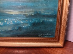 Jill (M.) Dodson „Moonlit Mist In The River Valley“ Unique Hand Textured Print