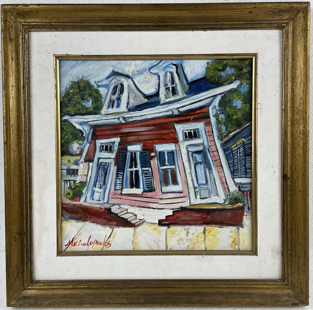 James Michalopoulos (Handmade) Oil on cardboard painting signed & Framed
