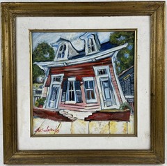 James Michalopoulos (Handmade) Oil on cardboard painting signed & Framed