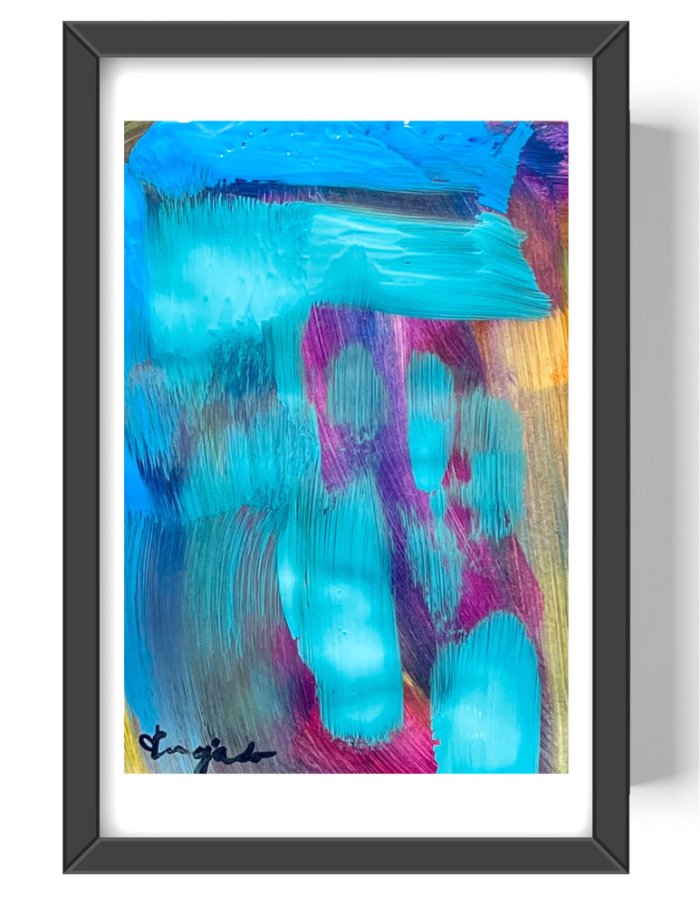 GUAJARDO Abstract Mermaid Tail Tales 9X6 Paper Signed COA Art